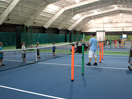 Target practice with tennis balls